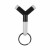 Разветвитель наушников 2 порт 3.5 дюйма с кольцом для ключей черный c белым