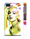 Чехол QCase Popart M. Monroe для iPhone 4 | 4S (пластиковый чехол, защитная пленка, заставка)