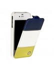 Чехол Melkco для iPhone 4 | 4S Leather Case Craft Edition Jacka Type Rainbow 3 (Blue/White/Yellow LC)
