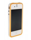 Бампер для iPhone 4s | iPhone 4 оранжевый с белой полосой