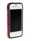 Бампер для iPhone 4s | iPhone 4 черный с розовой полосой