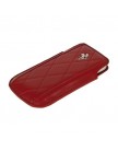 Чехол Ferrari для iPhone 4 | 4S | 3Gs | 3G кармашек красный красные нитки