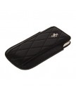 Чехол Ferrari для iPhone 4 | 4S | 3Gs | 3G кармашек черный черные нитки
