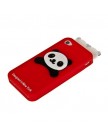 Чехол силиконовый для Apple iPhone 4|4S панды красный