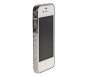 Бампер металлический для iPhone 4s | iPhone 4 со стразами серебряный