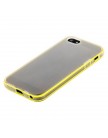 Чехол силиконовый TPU для iPhone 5 белый с двумя желтыми полосами в упаковке