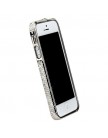 Бампер металлический для iPhone 5 |  5S серебристый со стразами