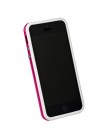 Бампер для iPhone 5 белый с розовой полосой