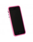 Бампер для iPhone 5 розовый с белой полосой