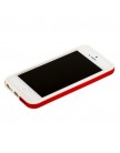 Бампер для iPhone 5 белый с красной полосой
