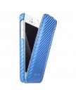 Чехол Melkco для iPhone 5 Leather Case Jacka Type (Carbon Fiber Pattern - Blue)