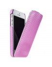 Чехол Melkco для iPhone 5 Leather Case Jacka Type (Carbon Fiber Pattern - Pink)