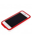 Бампер для iPhone 5 красный с белой полосой