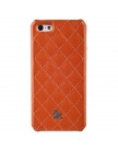 Накладка Jisoncase для iPhone 5 | 5S натуральная кожа со стеганным узором оранжевая JS-IP5-001D