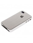 Накладка металлическая SGP для iPhone 4 | 4S серебряная с белой окантовкой