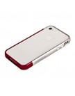Бампер пластиковый SGP для iPhone 4 | 4S серебряный/бордовый
