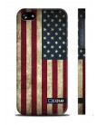 Чехол QCase для iPhone 5 | 5S Flag USA / Флаг США (пластиковый чехол, защитная пленка, заставка)