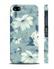 Чехол QCase для iPhone 5 | 5S Flowers Blue (пластиковый чехол, защитная пленка, заставка)