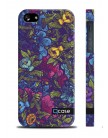 Чехол QCase для iPhone 5 | 5S Flowers violet (пластиковый чехол, защитная пленка, заставка)