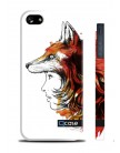 Чехол QCase для iPhone 5 | 5S Fox / Лиса (пластиковый чехол, защитная пленка, заставка)