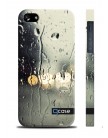 Чехол QCase для iPhone 5 | 5S Rain / Дождь (пластиковый чехол, защитная пленка, заставка)
