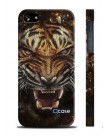 Чехол QCase для iPhone 5 | 5S Tiger Face / Тигр (пластиковый чехол, защитная пленка, заставка)