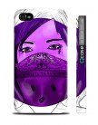 Чехол QCase для iPhone 4 | 4S Dange (Violet Girl) (пластиковый чехол, защитная пленка, заставка)