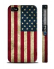 Чехол QCase для iPhone 4 | 4S Flag USA / Флаг США  (пластиковый чехол, защитная пленка, заставка)
