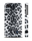 Чехол QCase для iPhone 4 | 4S Snow Leopard / Снежный Леопард (пластиковый чехол, защитная пленка, заставка)