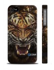 Чехол QCase для iPhone 4 | 4S Tiger Face / Тигр  (пластиковый чехол, защитная пленка, заставка)