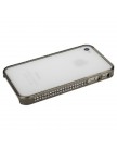Бампер пластиковый для iPhone 4s/ iPhone 4 со стразами серый