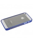 Бампер пластиковый для iPhone 5 со стразами синий