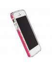 Бампер металлический Newsh NEW для iPhone 5 со стразами ярко-розовый