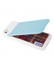Накладка для iPhone 5 с зеркалом и местом для кредитки голубая с белым
