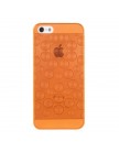 Накладка для iPhone 5 прозрачная в виде кружочков оранжевая