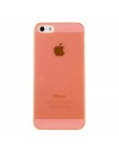 Накладка для iPhone 5 с прозрачными полосами и отверстием под яблоко оранжевая