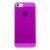 Накладка для iPhone 5 с прозрачными полосами и отверстием под яблоко фиолетовая