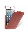 Чехол Melkco для iPhone 5C Leather Case Jacka Type (Ostrich Print pattern - Red)