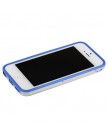Бампер для iPhone 5C голубой с прозрачной полосой