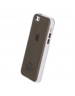 Чехол силиконовый TPU для iPhone 5C матовый с белой полосой серый