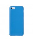 Чехол силиконовый TPU для iPhone 5C глянцевый голубой