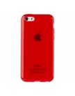 Чехол силиконовый TPU для iPhone 5C глянцевый прозрачный красный