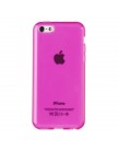 Чехол силиконовый TPU для iPhone 5C глянцевый прозрачный розовый