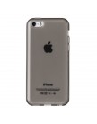 Чехол силиконовый TPU для iPhone 5C глянцевый прозрачный серый