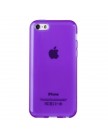 Чехол силиконовый TPU для iPhone 5C глянцевый прозрачный фиолетовый