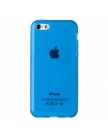 Чехол силиконовый TPU для iPhone 5C глянцевый прозрачный синий