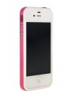 Бампер для iPhone 4 | 4S белый с розовой полосой