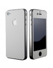 Наклейка карбон для iPhone 4 | 4S серебристая на переднюю, заднюю и боковые части