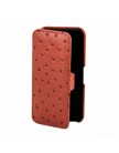 Чехол Melkco для iPhone 5C Leather Case Booka Type (Ostrich Print pattern - Fire Brick)