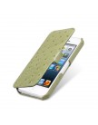 Чехол Melkco для iPhone 5C Leather Case Booka Type (Ostrich Print pattern - Olive Green)